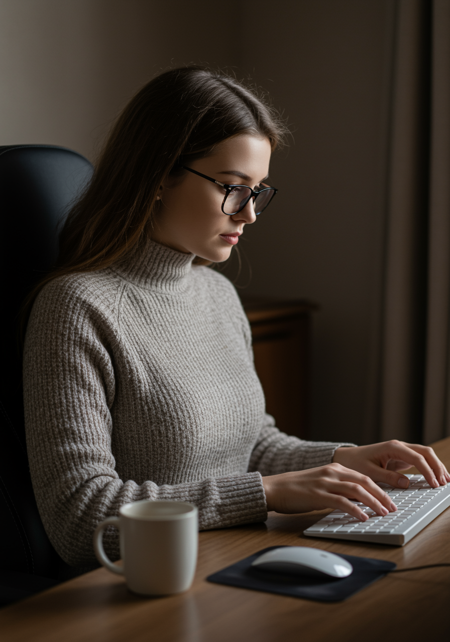 Woman on Computer Woman on Computer