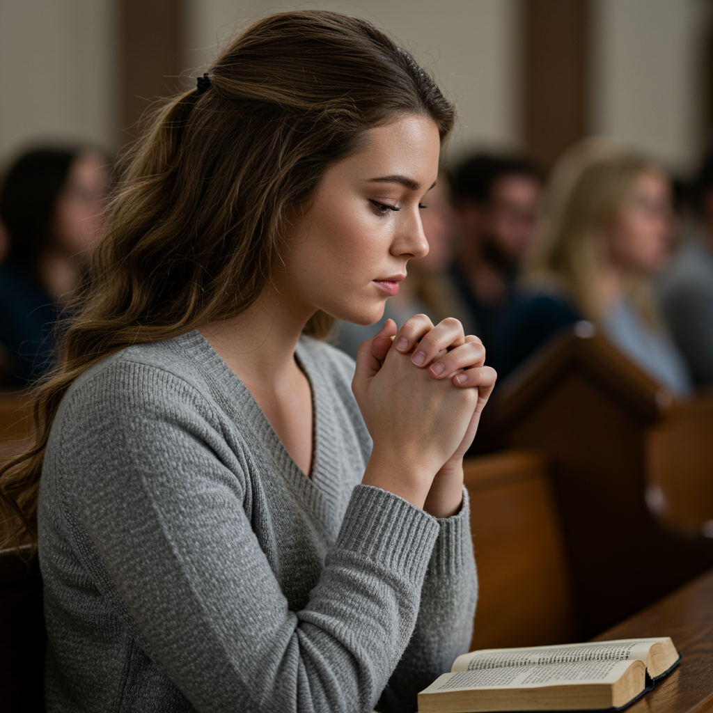 Woman Being Faithful to God