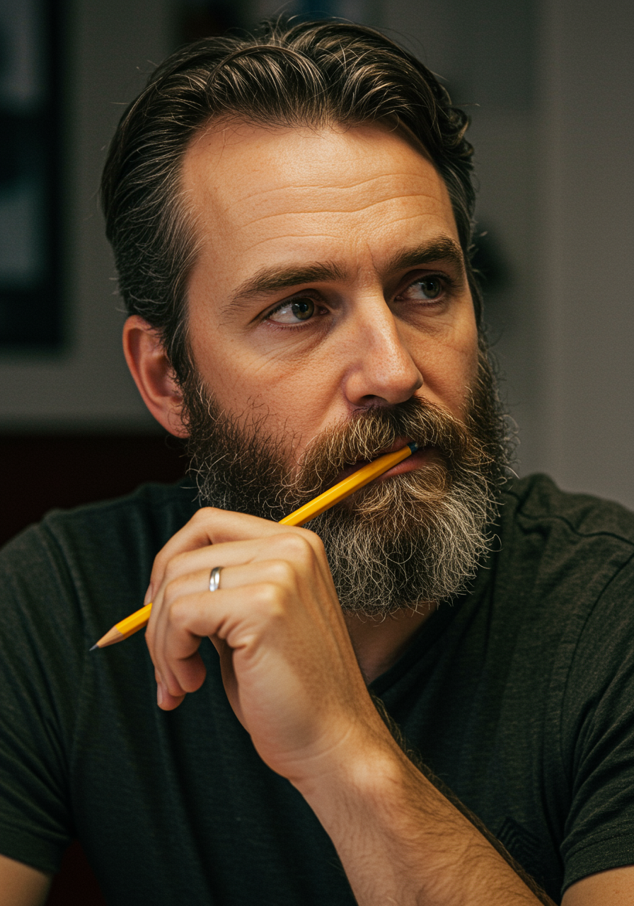 Gen X Man Studying Gen X Man Studying