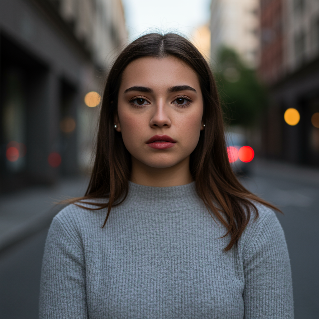 Concerned Gen Z Woman