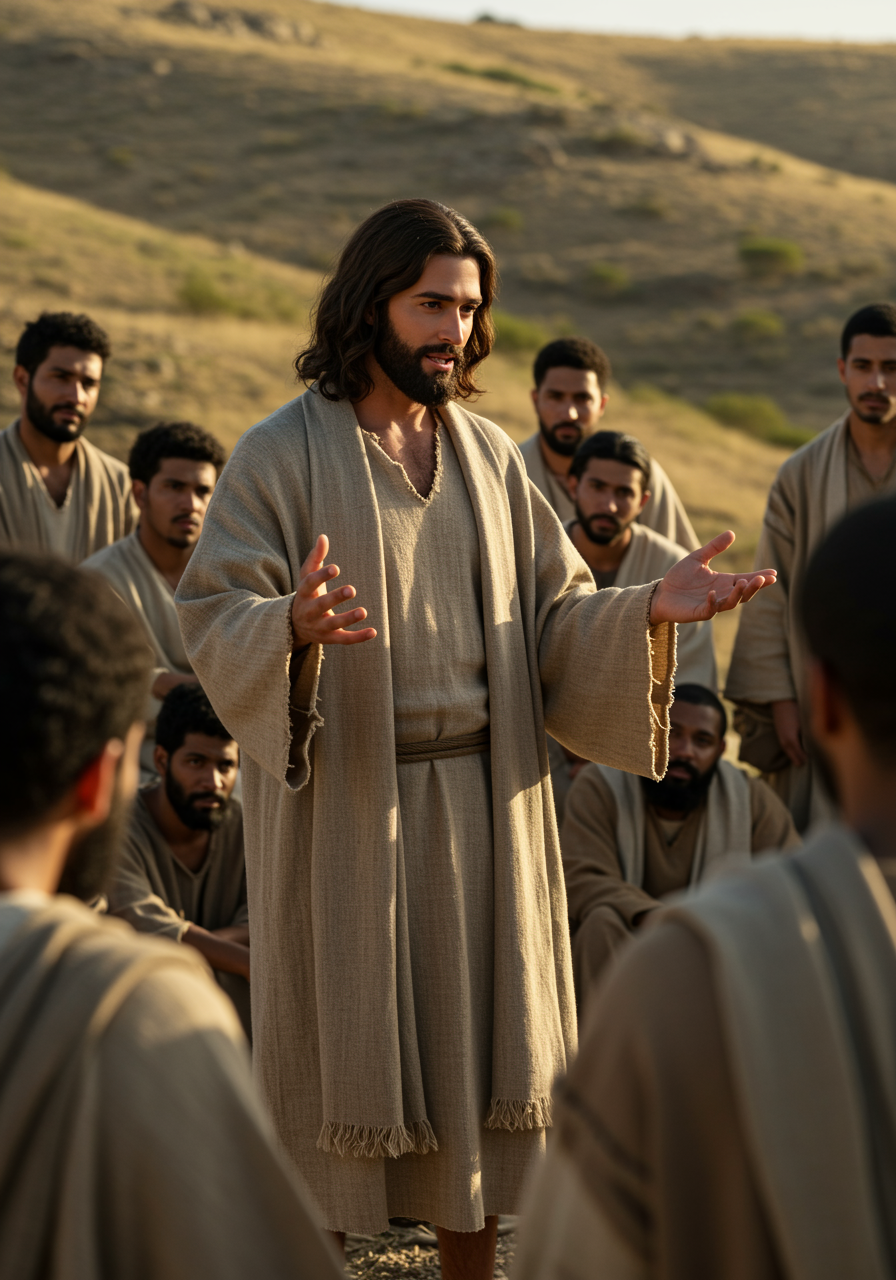 Jesus Teaching Facing His Left