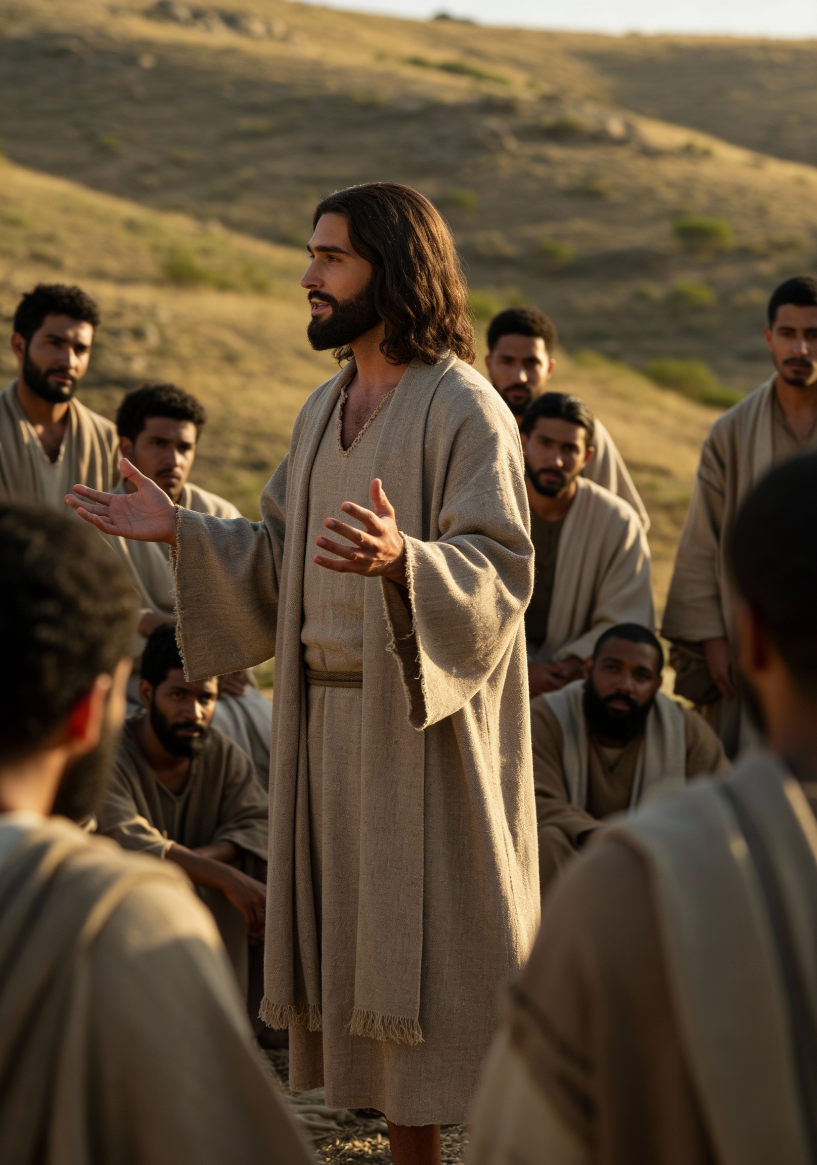 Jesus Teaching Facing His Right