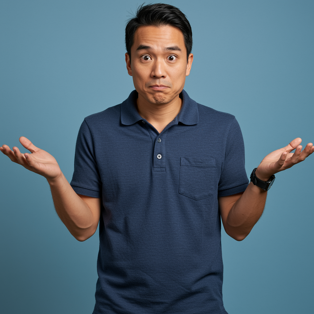 Man Shrugging About Patience