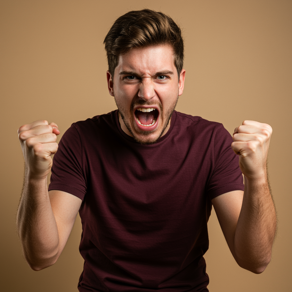 Angry Man Ready to Hurt