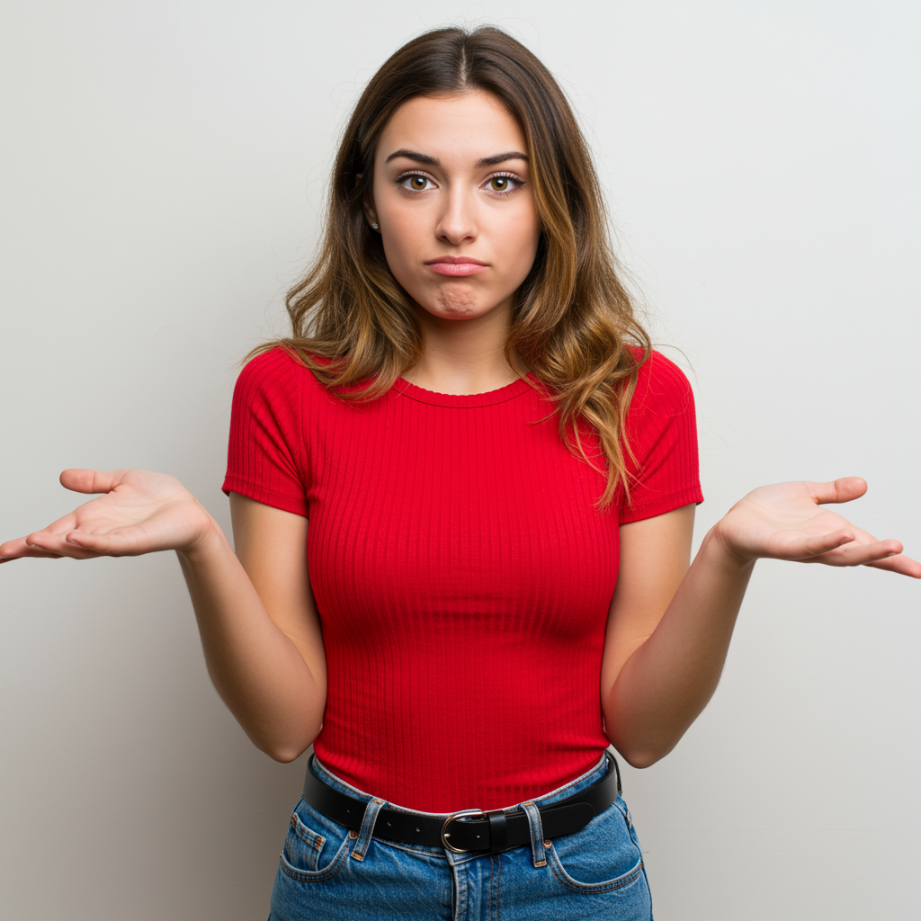 Puzzled Woman Shrugging