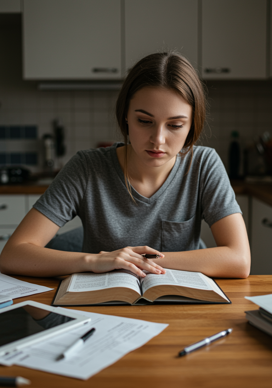 Woman Studying Her Bible Woman Studying Her Bible